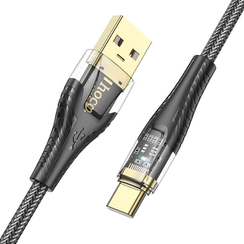 USB-A to USB-C Data and Charging Cable HOCO U121, 18W, 1.2m, Black