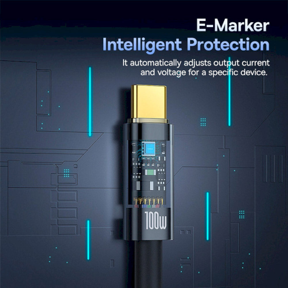 Καλώδιο Δεδομένων και Φόρτισης USB-C - USB-C Baseus Explorer, 100W, 2m, Μαύρο P10319704111-00