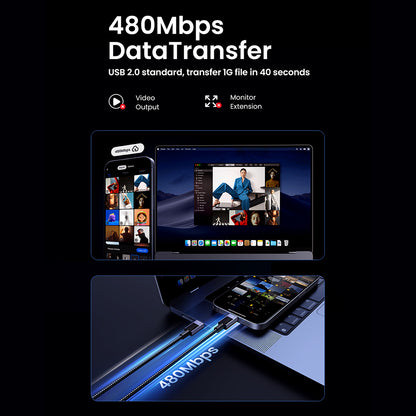 Καλώδιο Δεδομένων και Φόρτισης USB-C - USB-C UGREEN L513, 240W, 2m, Μαύρο