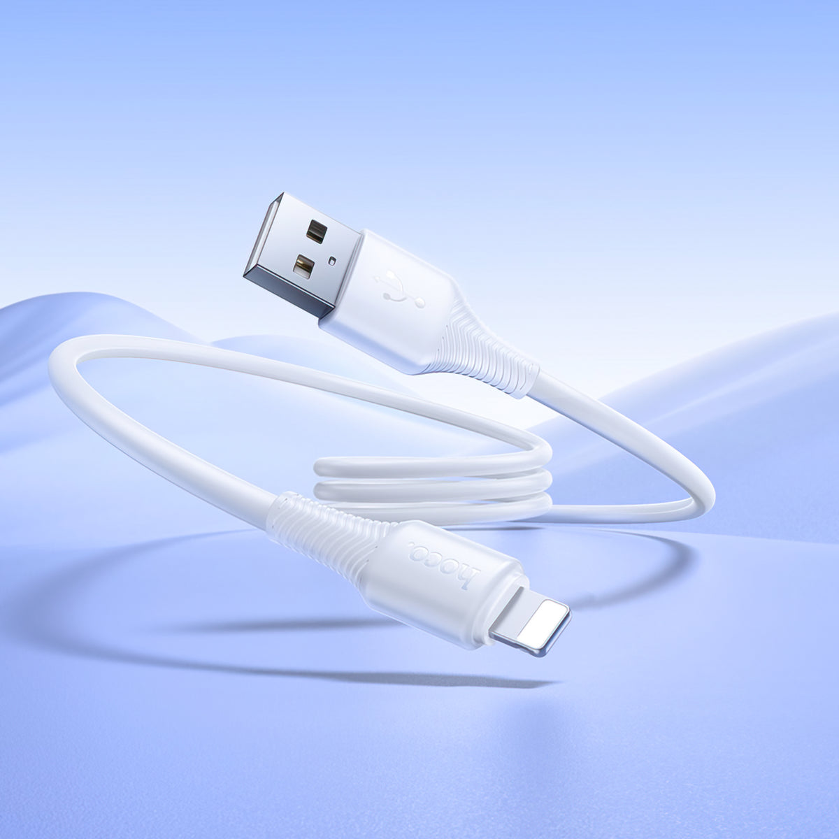 USB-A to Lightning Data and Charging Cable HOCO X120, 18W, 1m, White