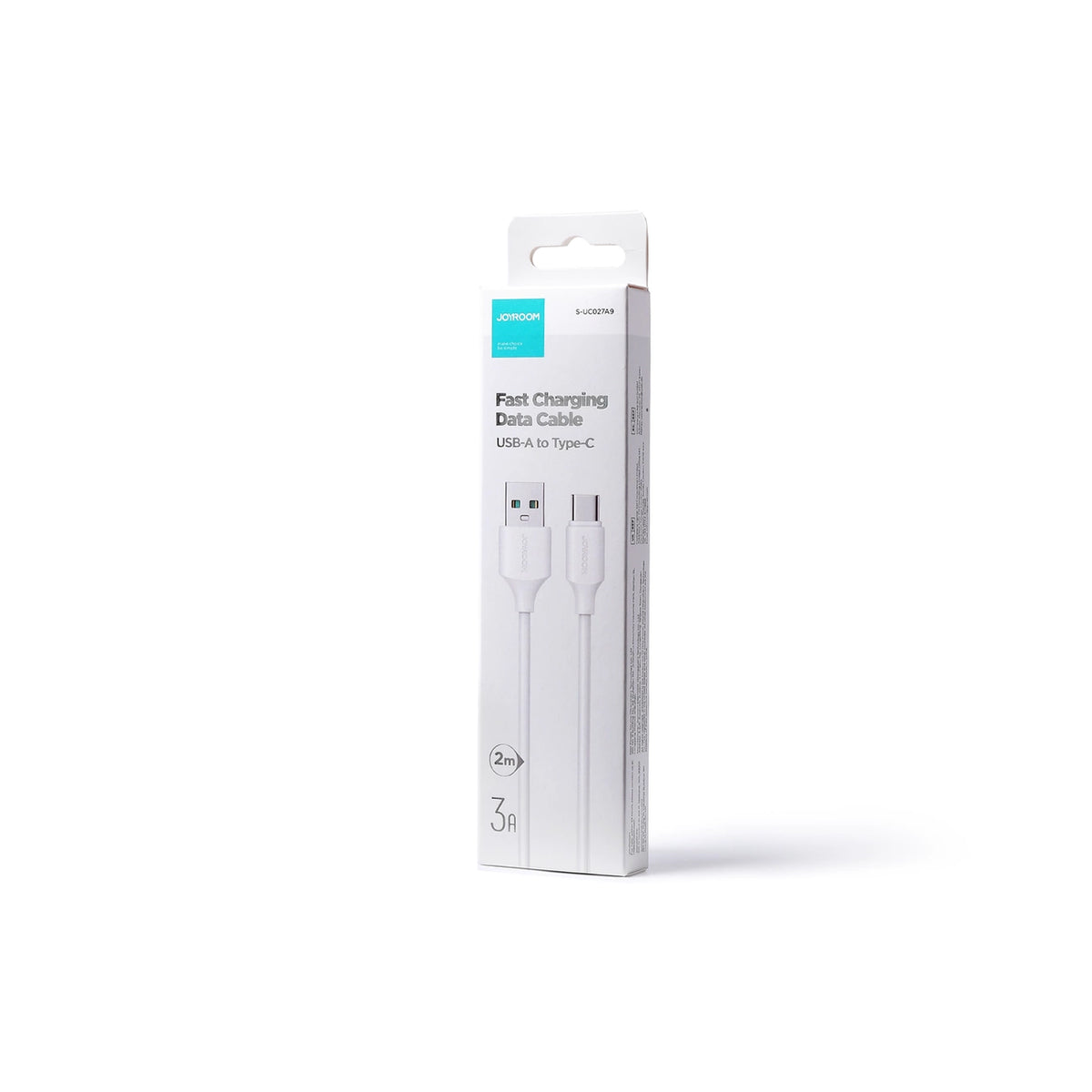 USB-A to USB-C Data and Charging Cable Joyroom S-A9, 20W, 2m, White