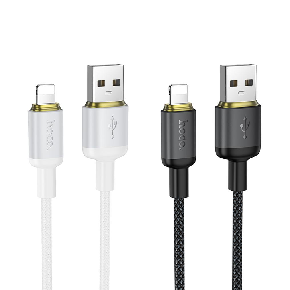 USB-A to Lightning Data and Charging Cable HOCO X128 Benefit, 12W, 1m, Black