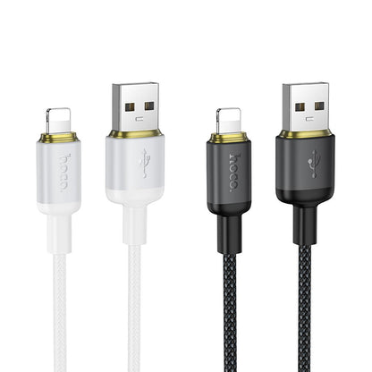 USB-A to Lightning Data and Charging Cable HOCO X128 Benefit, 12W, 1m, Black