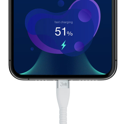 USB-C Data and Charging Cable - USB-C 3MK Hyper Silicone, 60W, 1m, White