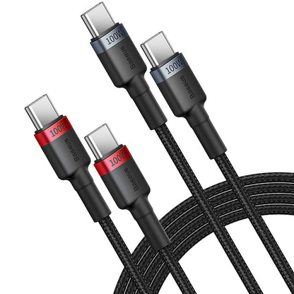 USB-C Data and Charging Cable - USB-C Baseus Cafule, 100W, 2m, Red, Set of 2 pieces P10318306003-01