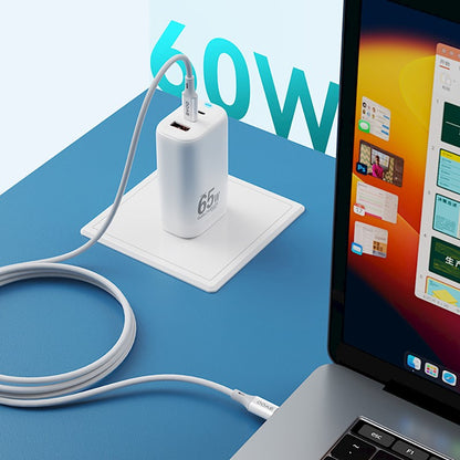 USB-C Data and Charging Cable - USB-C BWOO X282, 60W, 1m, White