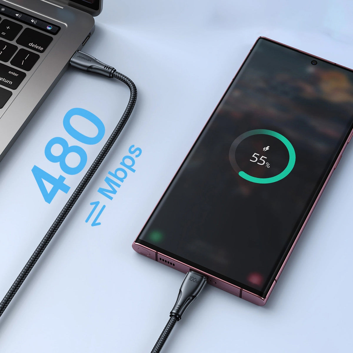USB-C Data and Charging Cable - USB-C Joyroom S-A11, 60W, 0.25m, Black