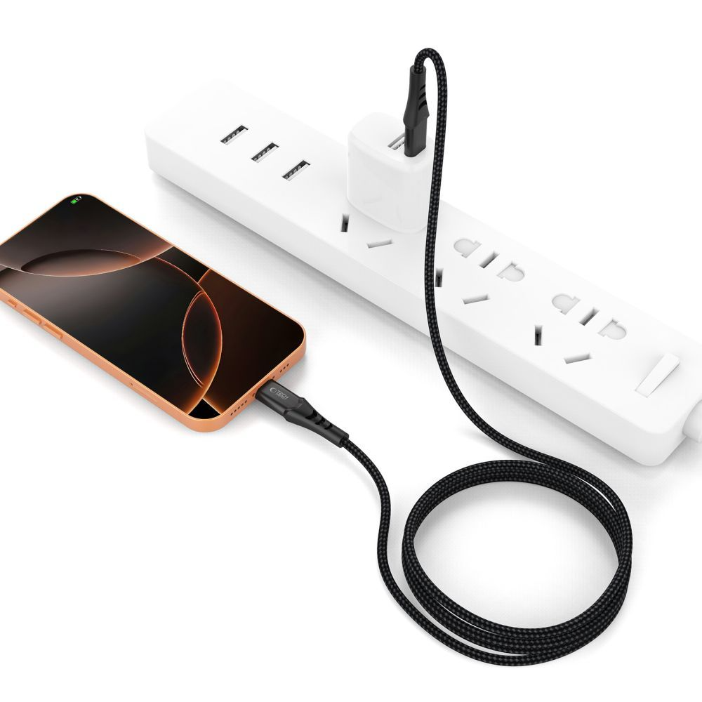 USB-C Data and Charging Cable - USB-C Tech-Protect UB11T Ultraboost, 100W, 1m, Black