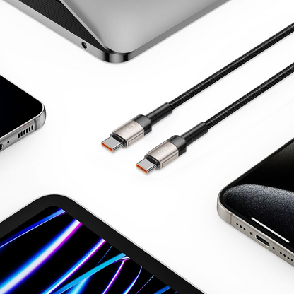 USB-C Data and Charging Cable - USB-C Tech-Protect Ultraboost EVO, 100W, 1m, Silver