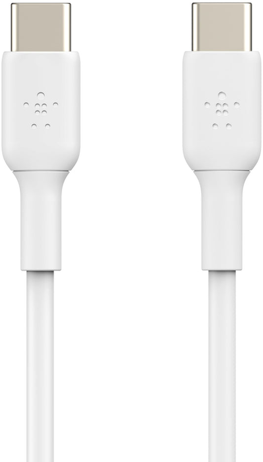 Καλώδιο Δεδομένων και Φόρτισης USB-C - USB-C Belkin BoostCharge, 60W, 1μ, Σετ 2 τεμαχίων, Λευκό CAB003bt1MWH2PK