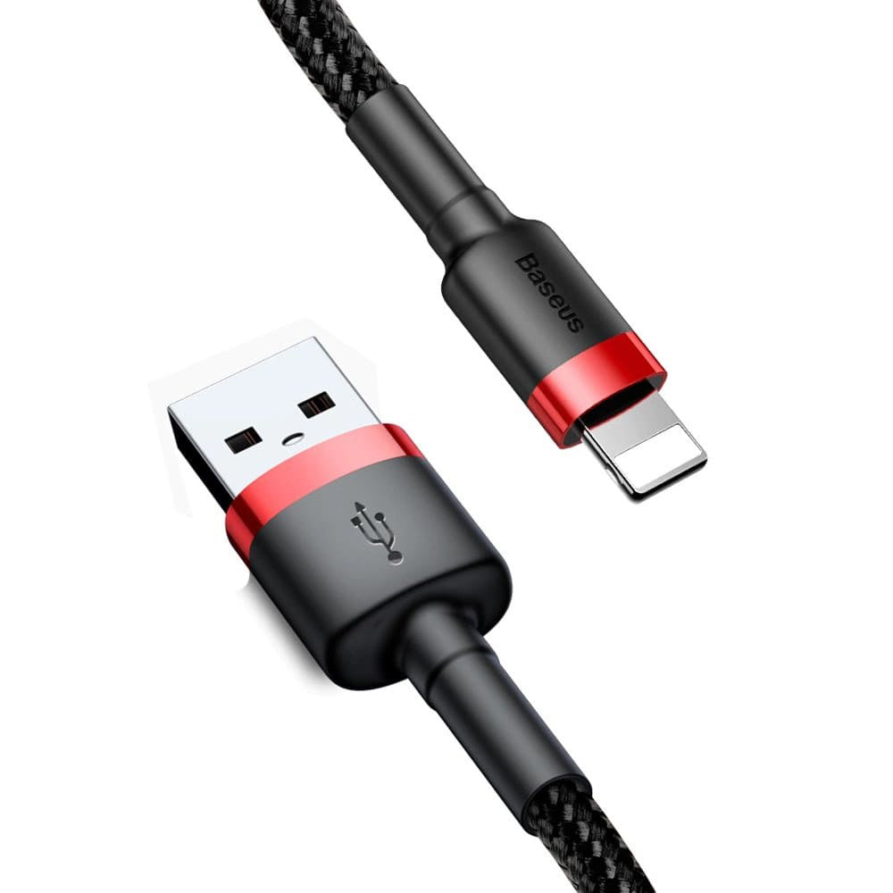 USB-A to Lightning Baseus Cafule Data and Charging Cable, 18W, 3m, Red CALKLF-R91