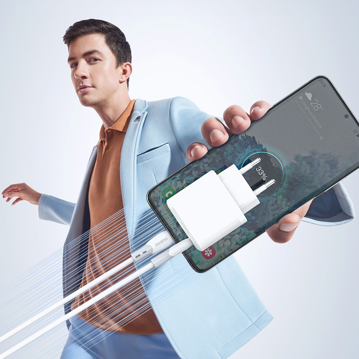 Καλώδιο Δεδομένων και Φόρτισης USB-C - USB-C Dudao L25SC, 60W, 2m, Λευκό