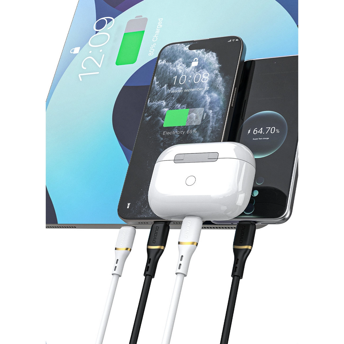 Καλώδιο Δεδομένων και Φόρτισης USB-C - USB-C Dudao L25C, 30W, 1μ, Λευκό