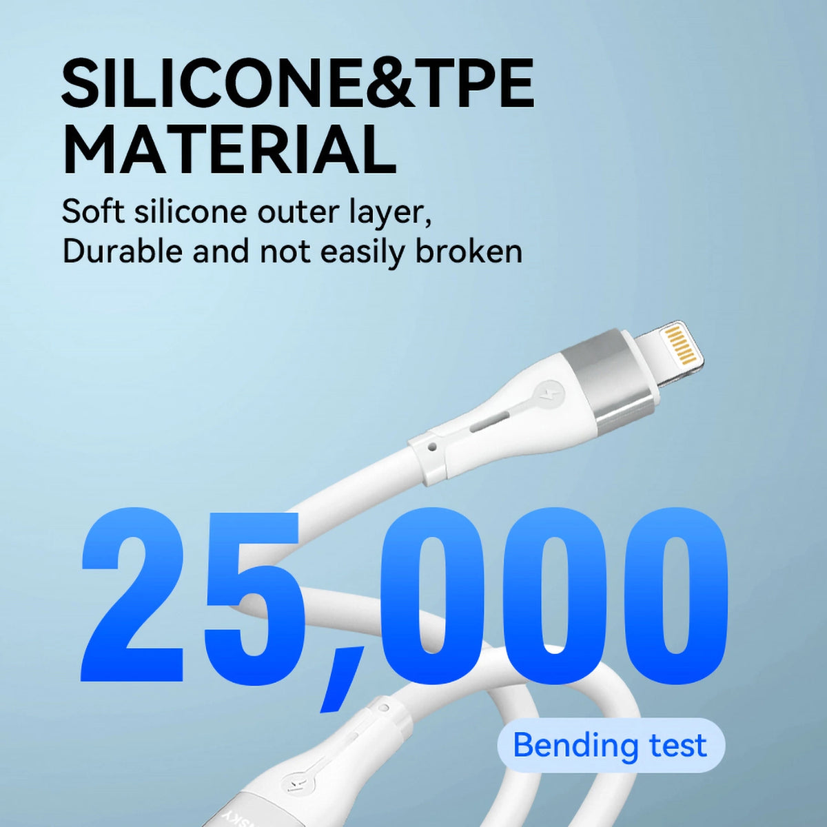 Καλώδιο Δεδομένων και Φόρτισης USB-C - Lightning WZK WSTCL1, 27W, 1m, Λευκό
