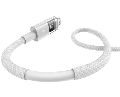 USB-A to Lightning Data and Charging Cable Baseus Display 2, 12W, 2m, White P10382700211-01