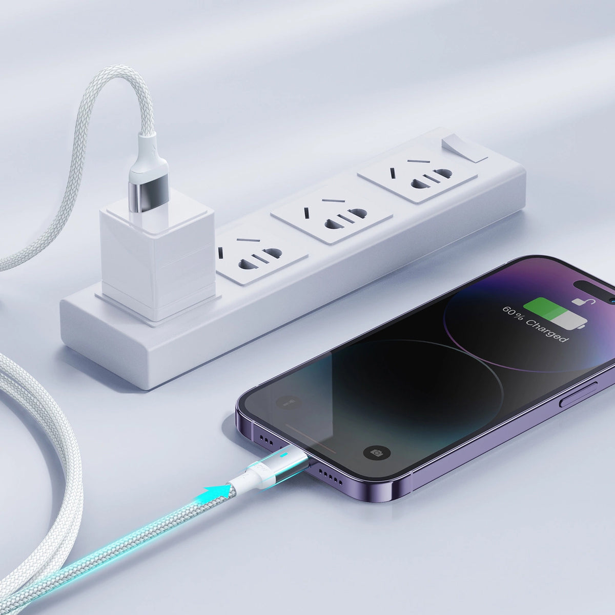 USB-A to Lightning Data and Charging Cable Joyroom S-A10, 18W, 1.2m, White