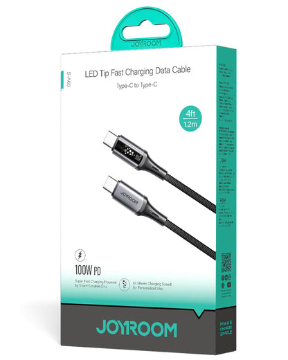 USB-C Data and Charging Cable - USB-C Joyroom S-A60 StarTalk, 100W, 1.2m, Black