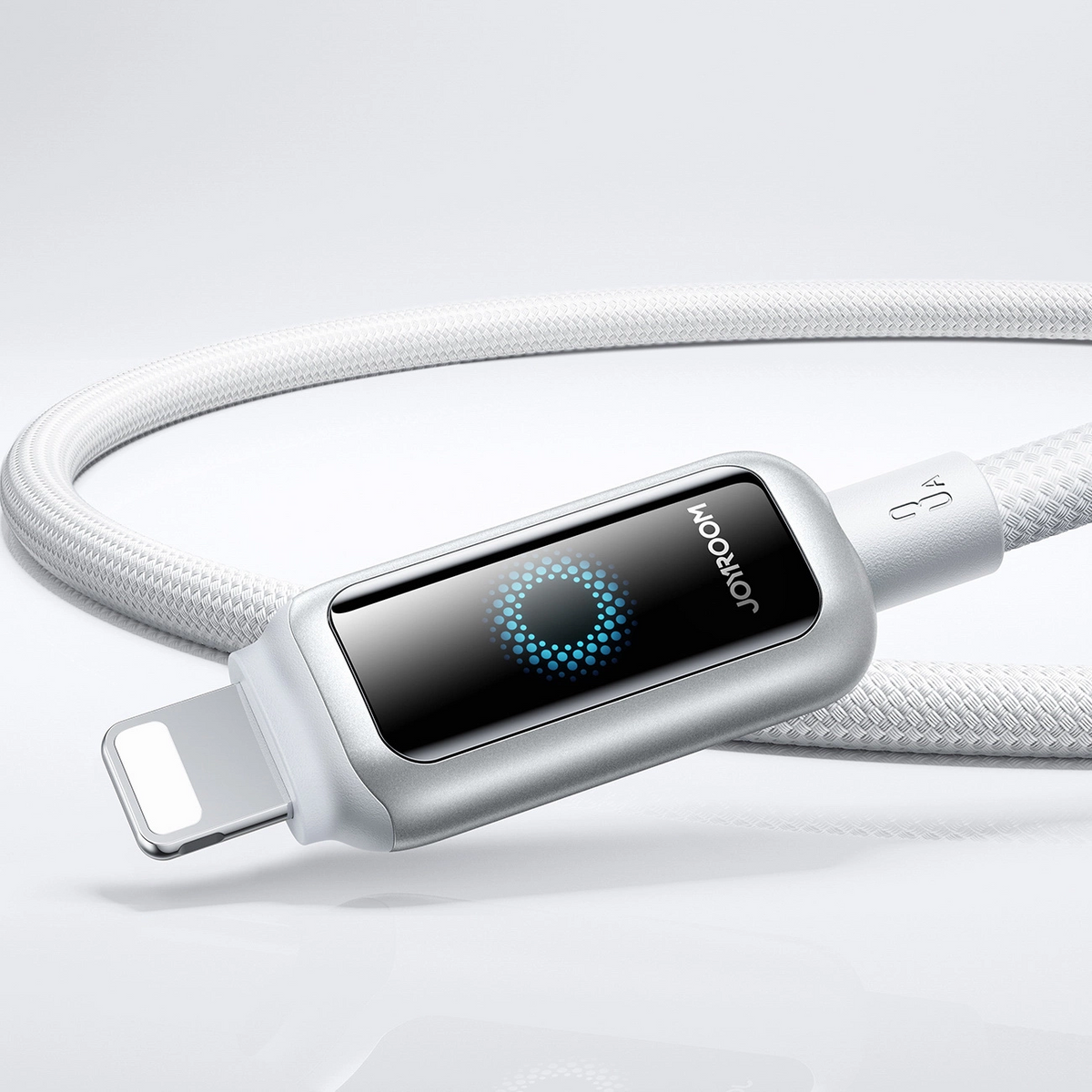 USB-A to Lightning Data and Charging Cable Joyroom S-A55 StarFlight Display, 18W, 1.2m, White