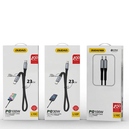 USB-C Data and Charging Cable - USB-C Dudao L10C, 100W, 0.23m, Black