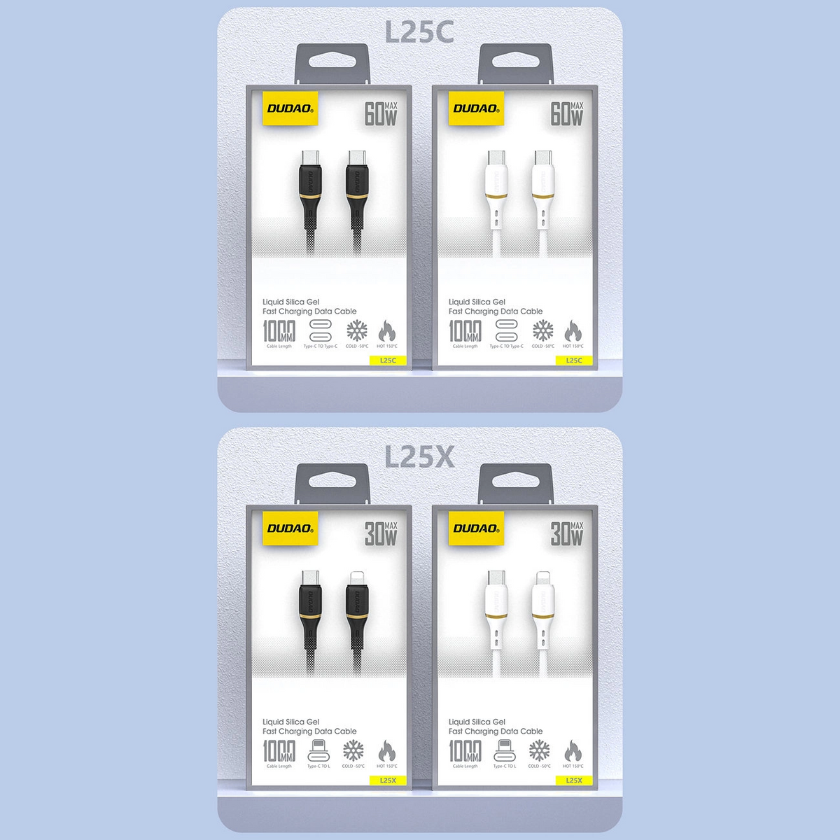 Καλώδιο Δεδομένων και Φόρτισης USB-C - USB-C Dudao L25C, 30W, 1μ, Λευκό