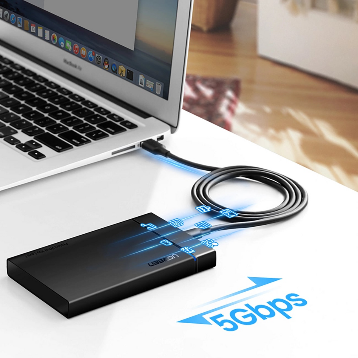 UGREEN US184 USB-A to USB-C Data and Charging Cable, 18W, 0.5m, Black