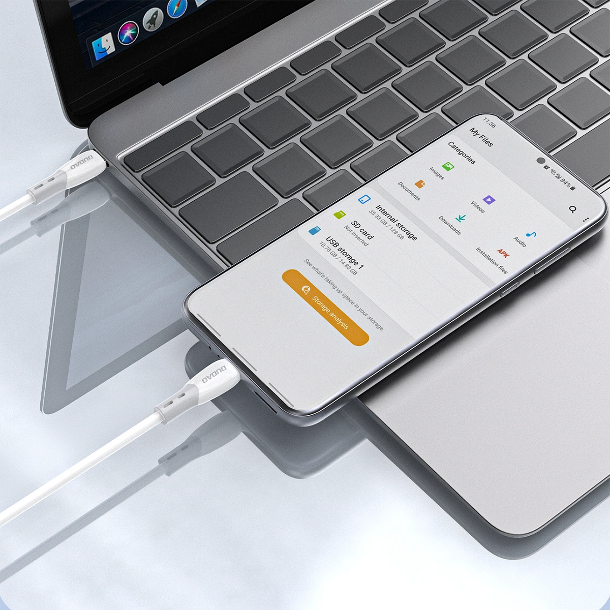 Καλώδιο Δεδομένων και Φόρτισης USB-C - USB-C Dudao L25SC, 60W, 2m, Λευκό