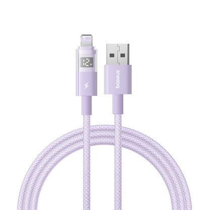 Καλώδιο Δεδομένων και Φόρτισης USB-A - Lightning Baseus Display 2, 12W, 2m, Μωβ P10382700511-01