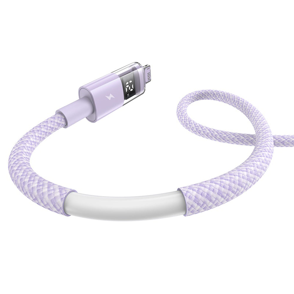 Καλώδιο Δεδομένων και Φόρτισης USB-A - Lightning Baseus Display 2, 12W, 2m, Μωβ P10382700511-01