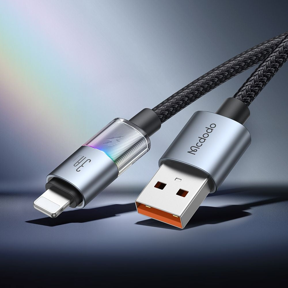 USB-A to Lightning McDodo CA-8170 Colorful Data and Charging Cable, 18W, 1.2m, Black