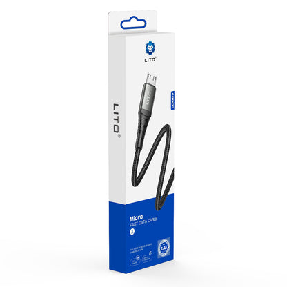 Καλώδιο Δεδομένων και Φόρτισης USB-A - microUSB Lito LD08V, 18W, 1m, Μαύρο