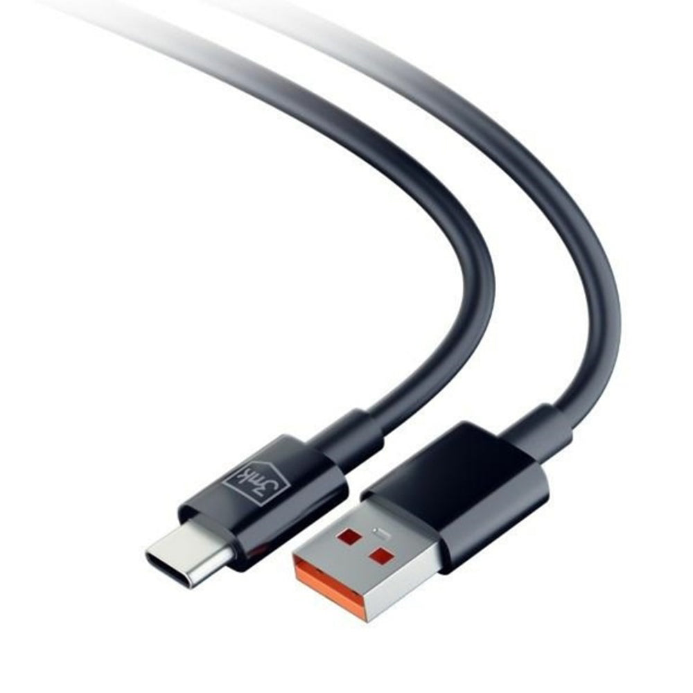 USB-A to USB-C Data and Charging Cable 3MK Hyper, 18W, 1.2m, Black