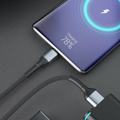 Καλώδιο Δεδομένων και Φόρτισης USB-A - USB-C 3MK Hyper N 18, 18W, 1m, Μαύρο