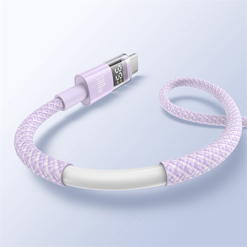 Καλώδιο Δεδομένων και Φόρτισης USB-A - USB-C Baseus Display 2, 100W, 1m, Μωβ P10382701511-00