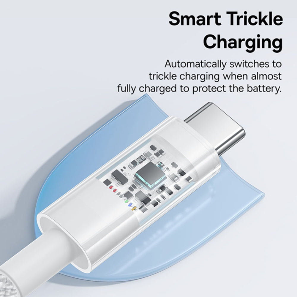 Baseus Gem USB-A to USB-C Data and Charging Cable, 100W, 2m, White P10373002211-01