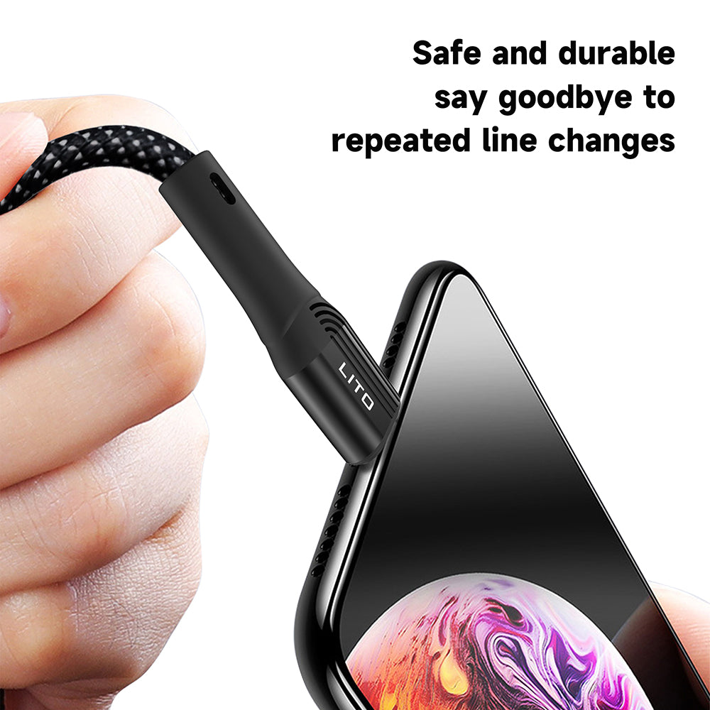 Καλώδιο Δεδομένων και Φόρτισης USB-A - USB-C Lito LD14, 60W, 1m, Μαύρο