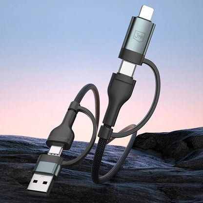Καλώδιο Δεδομένων και Φόρτισης USB-A / USB-C - USB-C / Lightning 3MK Hyper N, 60W, 1.2m, Μαύρο