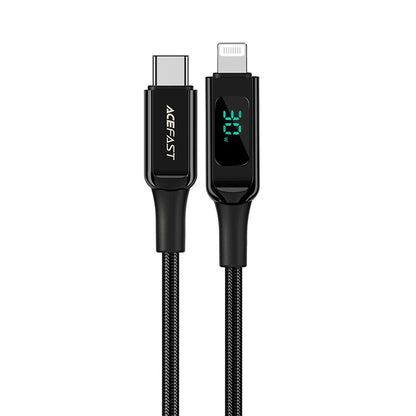 Καλώδιο Δεδομένων και Φόρτισης USB-C - Lightning Acefast C6-01 Display, 20W, 1.2m, Μαύρο