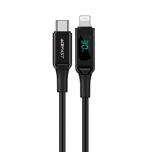 Καλώδιο Δεδομένων και Φόρτισης USB-C - Lightning Acefast C6-01 Display, 20W, 1.2m, Μαύρο