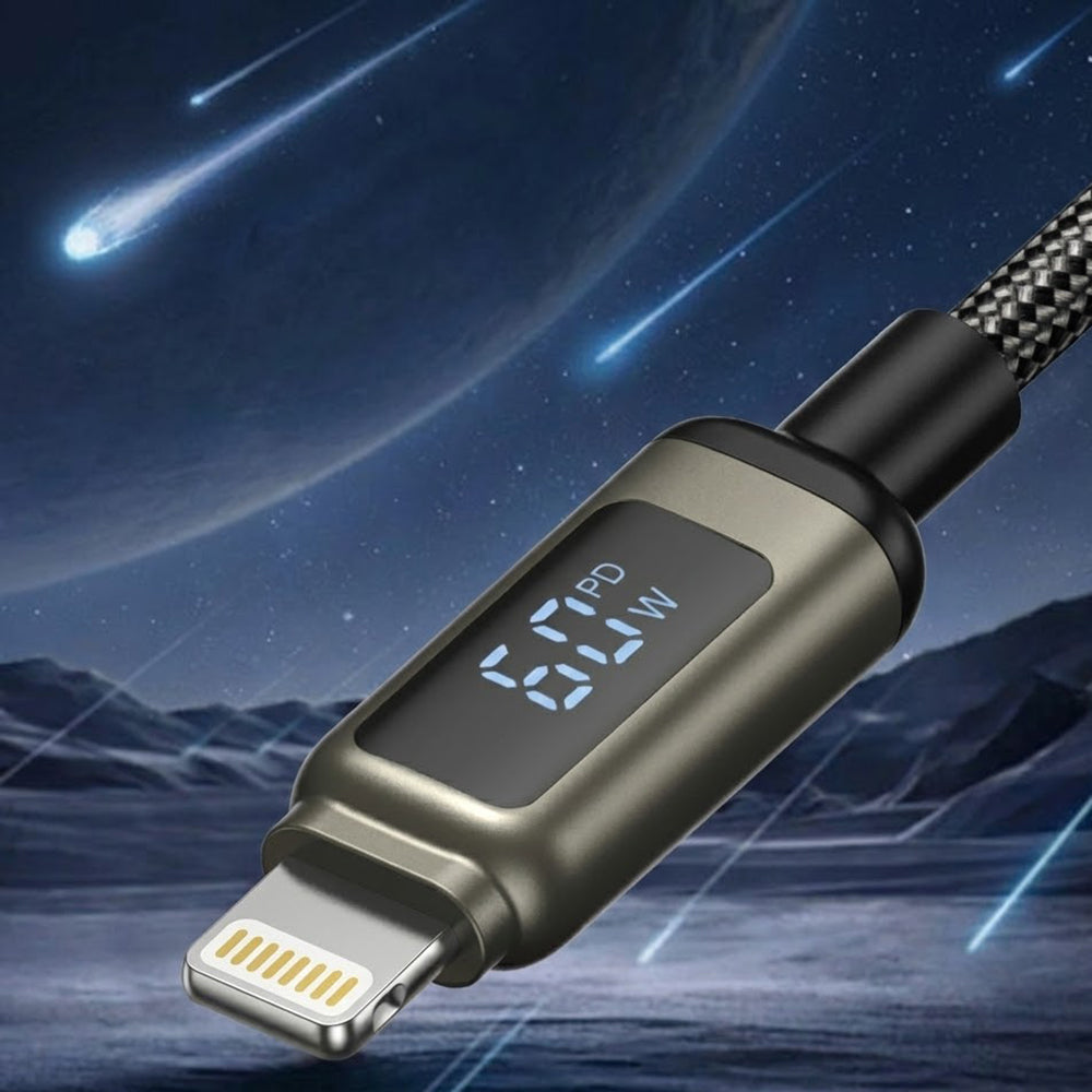 USB-C to Lightning Data and Charging Cable Lito LD15 Display, 27W, 1m, Black
