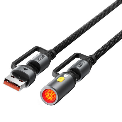 USB-C / USB-A Data and Charging Cable - USB-C / Acefast J6 Electric Lighter, 60W, 1.2m, Black