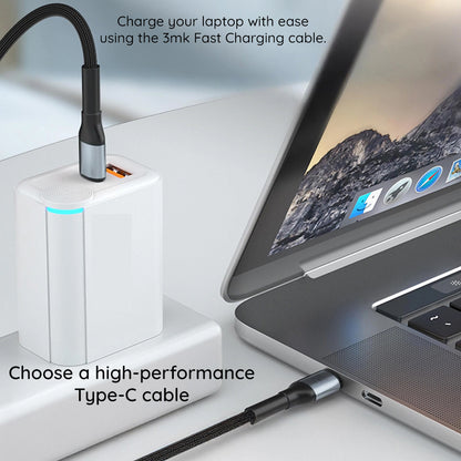Καλώδιο Δεδομένων και Φόρτισης USB-C - USB-C 3MK Hyper N Thunderbolt 4, 240W, 1μ, Μαύρο