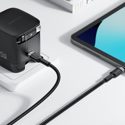 Καλώδιο Δεδομένων και Φόρτισης USB-C - 2 x USB-C Acefast C22-02, 100W, 1.25m, Μαύρο