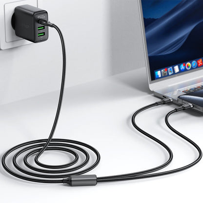Καλώδιο Δεδομένων και Φόρτισης USB-C - 2 x USB-C Acefast C22-02, 100W, 1.25m, Μαύρο