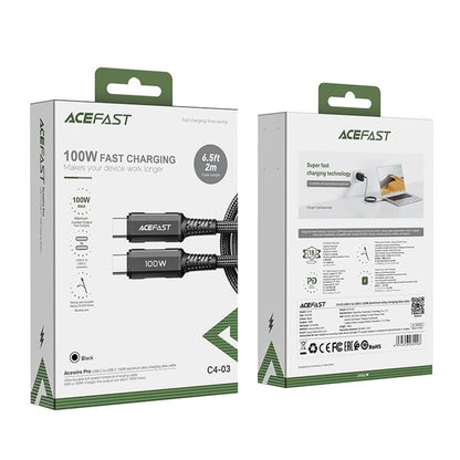 Καλώδιο Δεδομένων και Φόρτισης USB-C - USB-C Acefast C4-03, 100W, 2m, Μαύρο