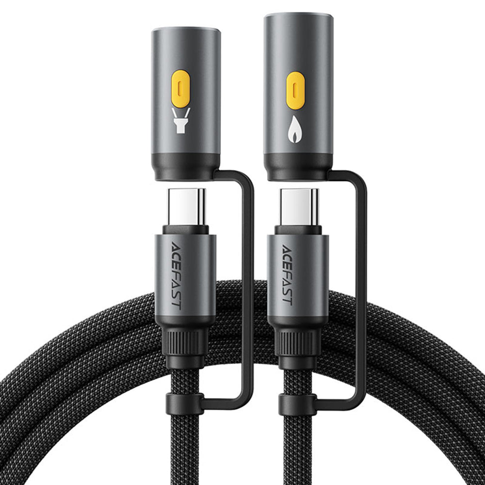 Καλώδιο Δεδομένων και Φόρτισης USB-C / Φακός - USB-C / Ηλεκτρικό Αναπτήρα Acefast J4, 60W, 1.2m, Μαύρο