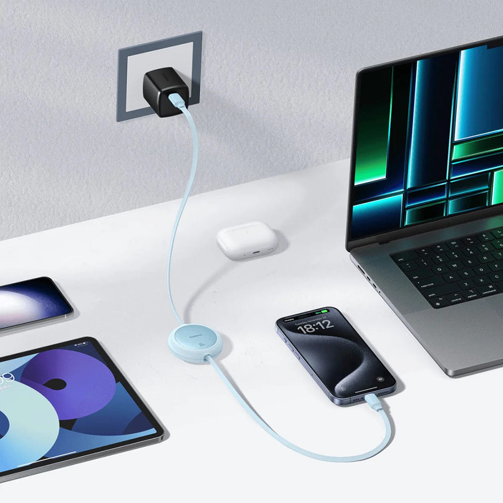 USB-C Data and Charging Cable - USB-C Baseus Free2Pull Mini Retractable, 60W, 1m, Purple P10364500511-01
