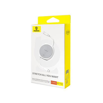USB-C Data and Charging Cable - USB-C Baseus Pathfinder Retractable, 100W, 1m, White P10368400211-00