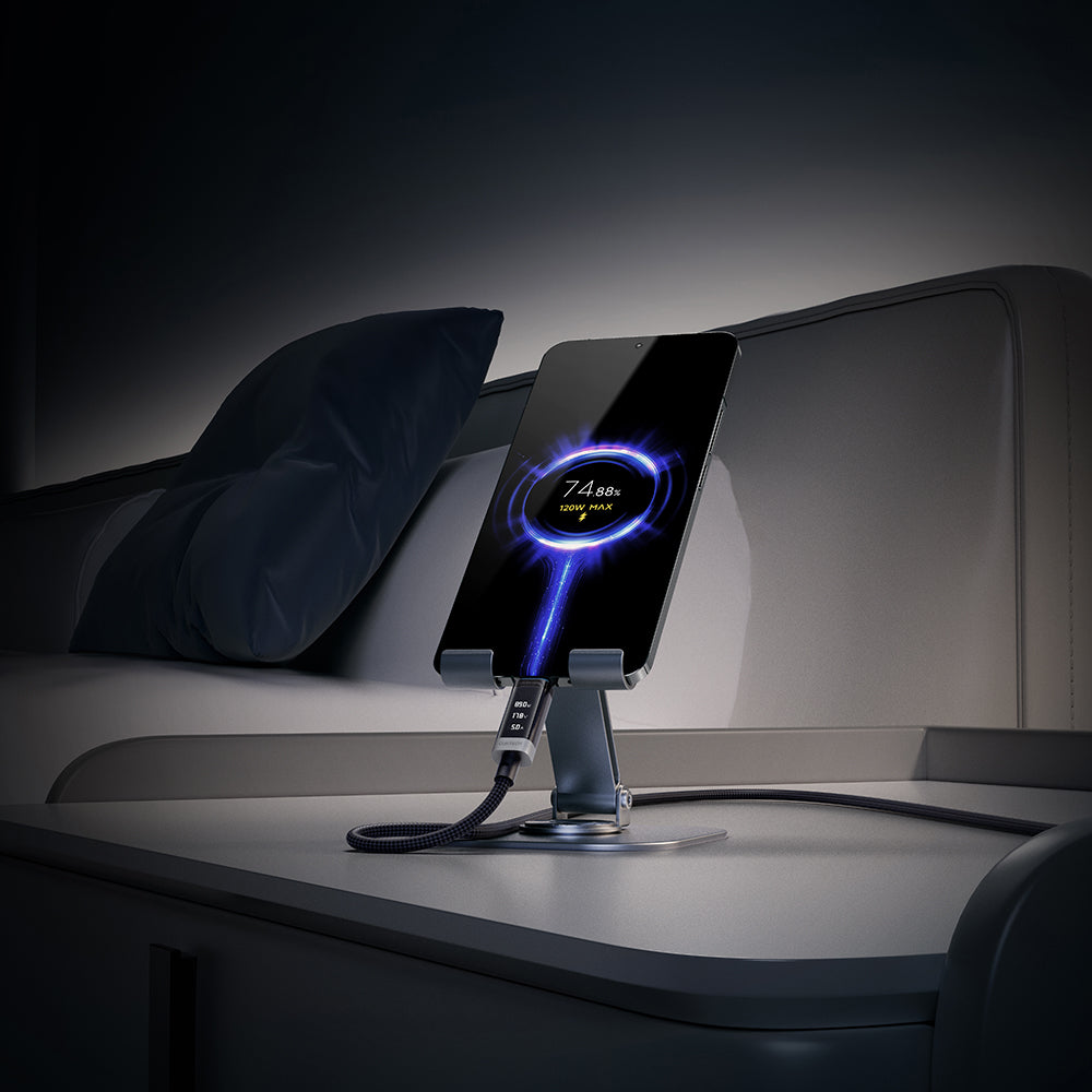 Καλώδιο Δεδομένων και Φόρτισης USB-C - USB-C Cuktech CTC620P Οθόνη, 240W, 2μ, Μαύρο CCTC620POSBK