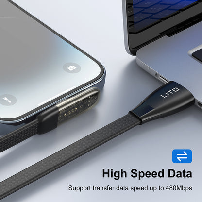 Καλώδιο Δεδομένων και Φόρτισης USB-C - USB-C Lito LD11CC, 60W, 1m, Μαύρο