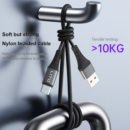 Καλώδιο Δεδομένων και Φόρτισης USB-C - USB-C Lito LD22CC, 60W, 2m, Μαύρο